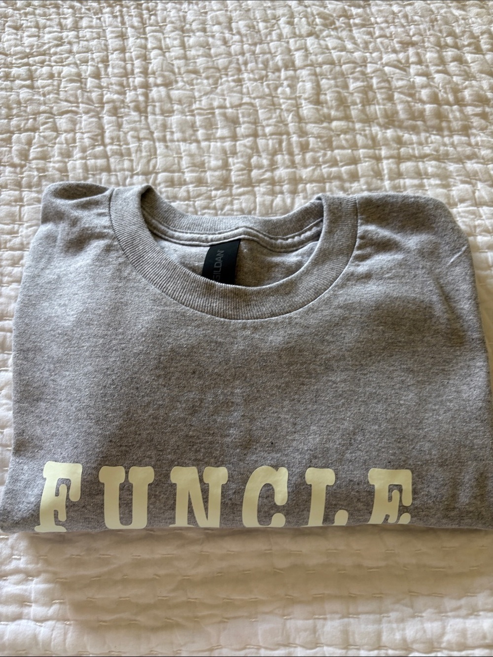 Gildan Gray BNWOT “FUNCLE” Heavy Cotton Crewneck Tee M - Picture 8 of 8